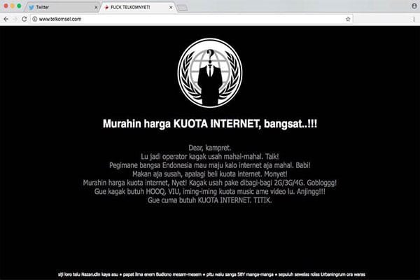 Telkomsel kena deface